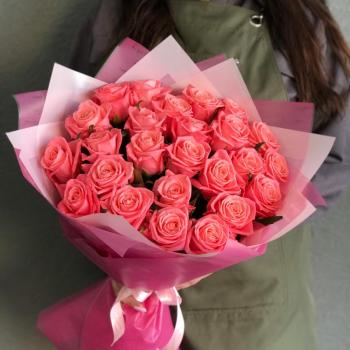 Розовые розы 50 см 25 шт. (Россия) [Артикул: 319495]