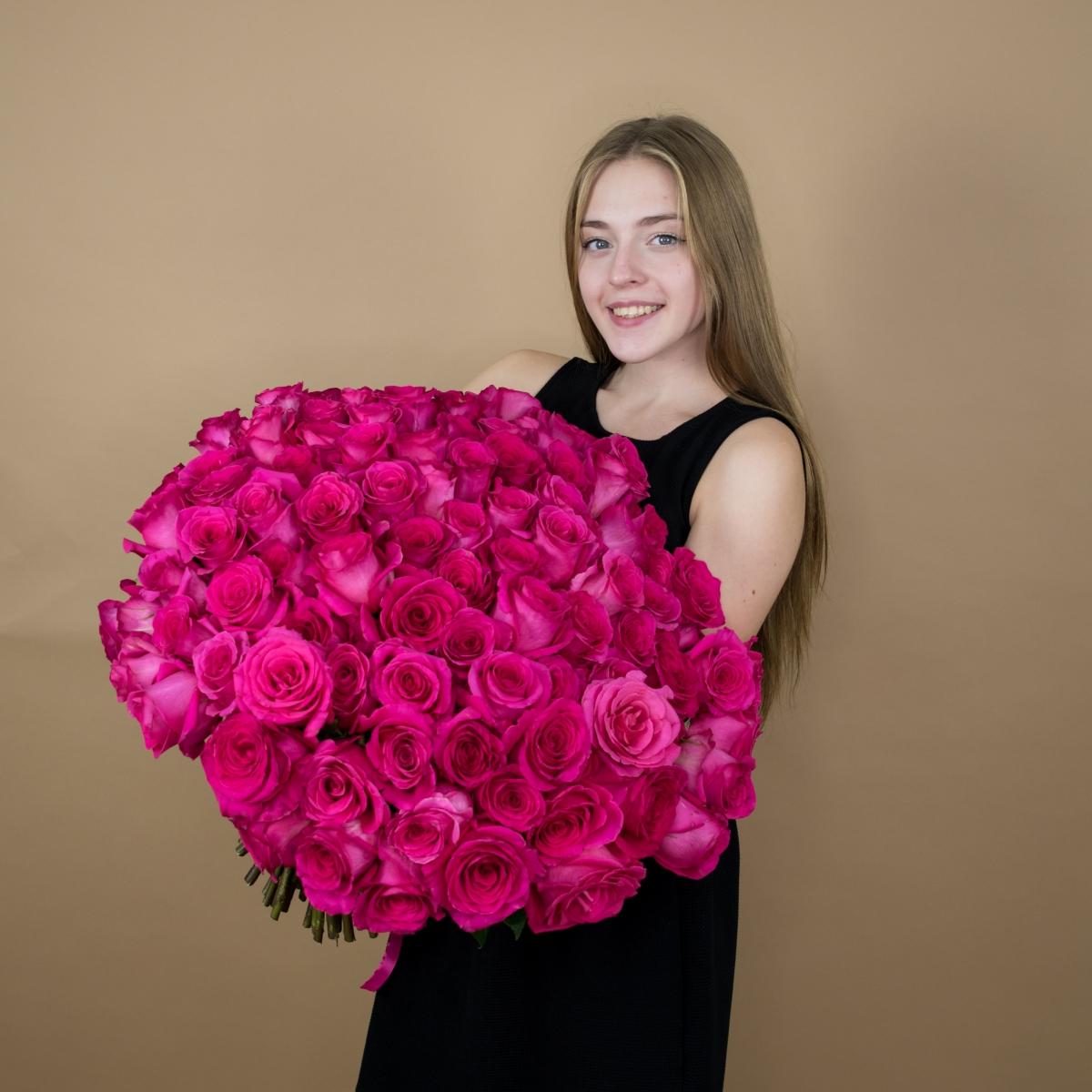 Букет из розовых роз 75 шт. (40 см) код  84623